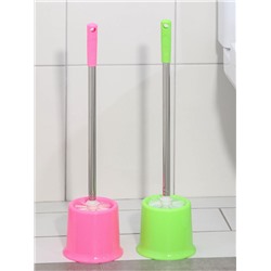 Ёршик для унитаза с подставкой, 13×53 см, цвет МИКС