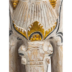 Табурет «Слон», 25×25×50 см, дерево албезия, белый