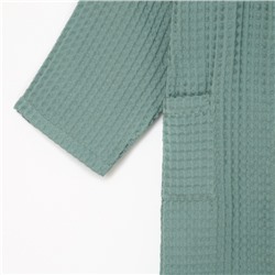 Халат вафельный женский удлинённый «Этель» Boho, размер 46-48, хлопок, 290 г/м², мятный