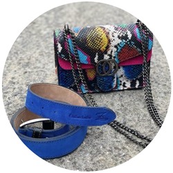 AB.Z · Pelle · 21-36 (510)+Ab.Zapatos Pelle cinturon (140) Azulon
