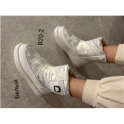 LD-750 Fashion T-B20-21-МП/Z Полусапожки женские бел нейлон+иск кожа, подклад иск мех