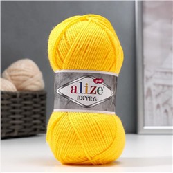 Пряжа для вязания спицами, крючком ALIZE, Extra, 100% акрил, 220 м/100 г, (216 жёлтый)
