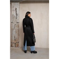ШЕРСТЯНОЕ ПАЛЬТО В СТИЛЕ MAX MARA, ЧЁРНОЕ. АРТ. 1008