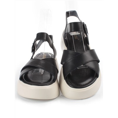 08-PEY256-2 BLACK Босоножки женские (натуральная кожа)