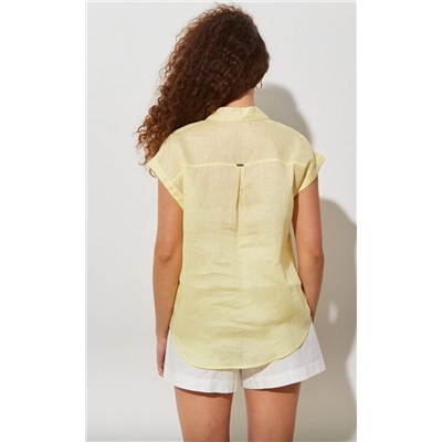 Рубашка лен F212-0441-2 lemon