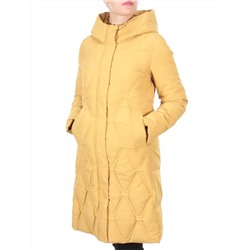 2158 MUSTARD Пальто зимнее облегченное  женское YINGPENG (150 гр. холлофайбер)