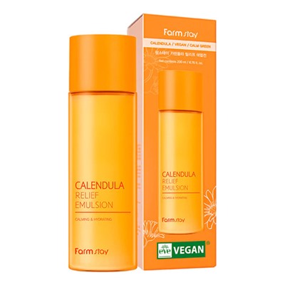 Увлажняющая эмульсия для лица с экстрактом календулы Farmstay Calendula Relief Emulsion 200мл