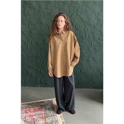 Рубашка женская  HUG077/11/Бежевый, черный