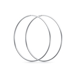 Серьги родированные сеч.круг 1,3 d-40 мм серебро 925*