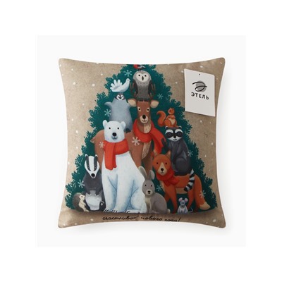 Подушка декоративная новогодняя «Этель. Счастливого Нового Года», 40×40 см, велюр
