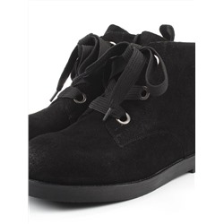 01-908-1K BLACK Ботинки демисезонные женские (натуральная замша)