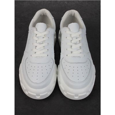 05-PDXL101-1 WHITE Кроссовки женские (натуральная кожа)
