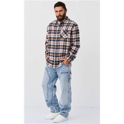 Рубашка F521-0460 beige-blue
