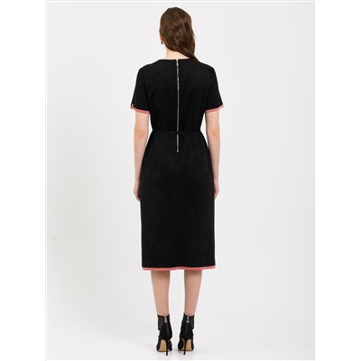 Платье чёрное из искусственной замши