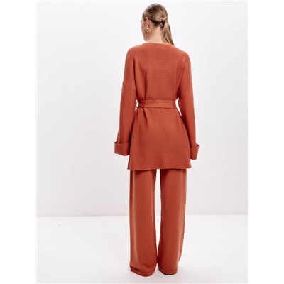 Брюки палаццо с карманами, Терракот