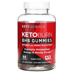 Keto Science, Keto Burn BHB Gummies, Raspberry, 60 Gummies
