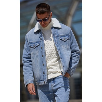 Куртка джинс утепл F021-1370-01W l.blue