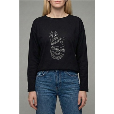 Лонгслив женский оверсайз Ч Арт. 10638