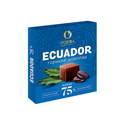 «O'Zera», шоколад Ecuador, содержание какао 75%, 90 г