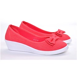 HappyDi 53-15 Туфли женские красн текстиль