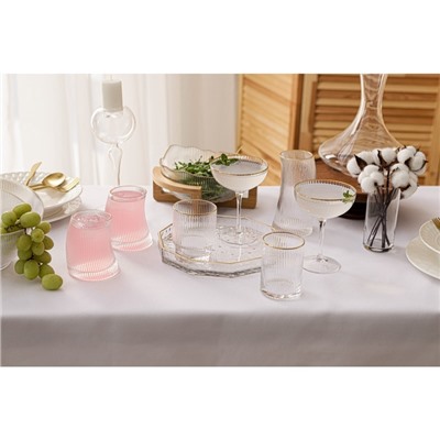 Стакан Magistro «Орион», 320 мл, с золотой отводкой, стекло, прозрачный