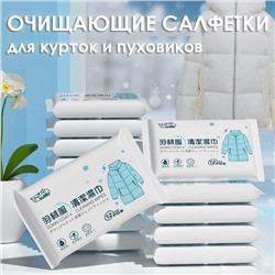 Очищающие салфетки для курток и пуховиков от пятен и загрязнений, 12 шт.