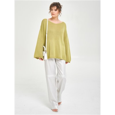 Джемпер вязаный светло-оливкового цвета