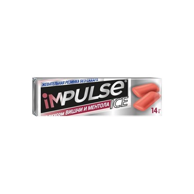 «Impulse ICE», жевательная резинка со вкусом вишни и ментола, 14 г (упаковка 30 шт)
