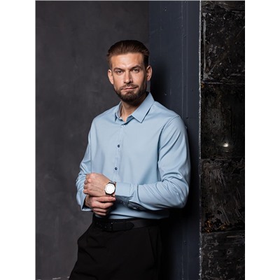 004J Мужская рубашка JenTa голубой
