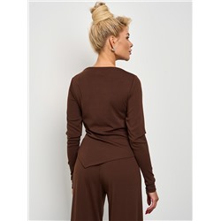 Лонгслив трикотажный шоколадного цвета
