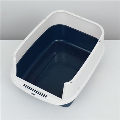 Туалет закрытый прозрачный 51×34×37 см, синий+совок