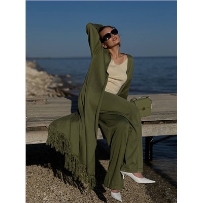 Кардиган с бахромой BEVERLY, Олива