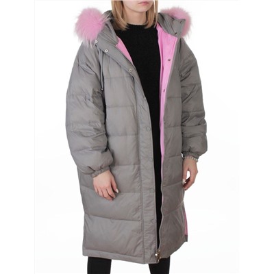 3072 GRAY Пальто зимнее пуховое женское (пух)