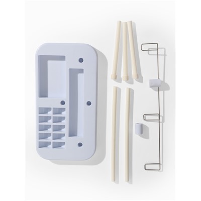 Органайзер-стойка для ниток, на подставке, 20.7×10.8×36.5 см, голубой, белый