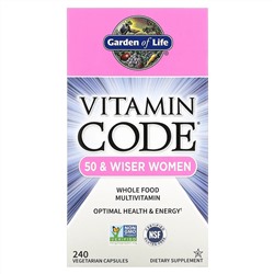 Garden of Life, Vitamin Code, мультивитамины из цельных продуктов для женщин от 50 лет, 240 вегетарианских капсул