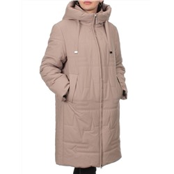 1073 DK. BEIGE Пальто зимнее облегченное женское (холлофайбер 150 гр.)