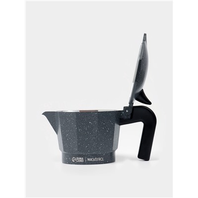 Кофеварка гейзерная Magistro «Мрамор», 150 мл, на 3 чашки, нержавеющая сталь, чёрная