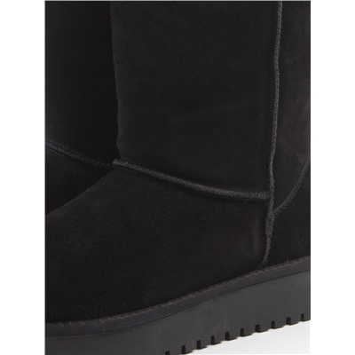 04-PAYH17-1Z BLACK Угги женские (натуральная замша, 100% шерсть)