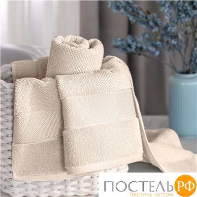 PRIME PRIVE ОТИЛИЯ экрю К-т Полотенец, 50x100-1/70х140-1, 2 пр., 100% хлопок, 500 гр/м2