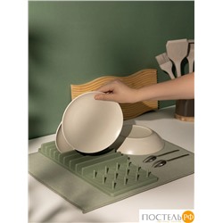 DOME ВОЙЕНС зел. Коврик с подставкой для посуды 38х50 см, 1 пр.
