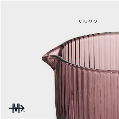 Кувшин для воды Magistro «Грани», 1 л, 13×18.5 см, стекло, розовый