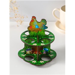 Подставка для 8 яиц в двух ярусах «Курочка ряба», 15.5×12.5 см