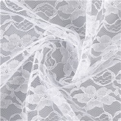 Ткань для рукоделия, лоскут гипюра крупные цветы, белый, 150 × 160 см