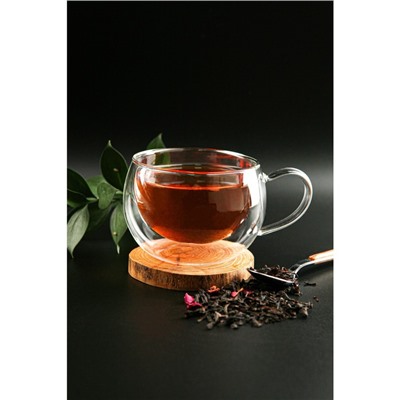 Кружка с двойными стенками Magistro «Лиди. Дуо», 200 мл, 12×9.5×6.5 см, стекло, прозрачная