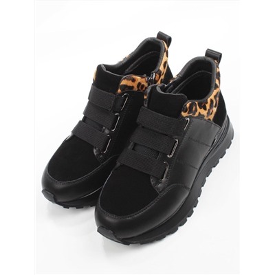 01-A226-4B BLACK Ботинки демисезонные женские (натуральная кожа, натуральная замша)