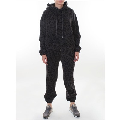 003 DK. GRAY/LEOPARD Костюм спортивный зимний женский (95% хлопок, 5% полиэстер)