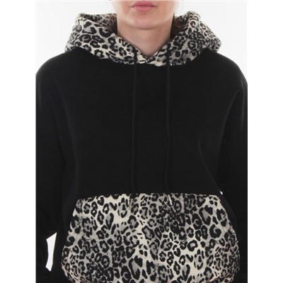 008 BLACK/LEOPARD Костюм спортивный зимний женский (95% хлопок, 5% полиэстер)