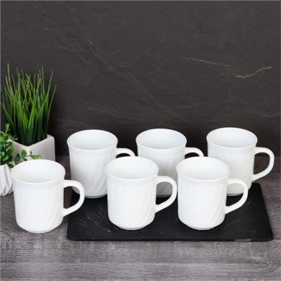 Кружка 6 штук 250 мл  рифленая CB250 (WHITE) /уп 12/