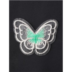 Аппликация для одежды «Бабочка», текстильная, 5×4 см, 10 шт., белая, мятная