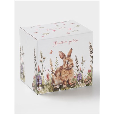 Кружка Доляна «Зайка», 330 мл, фарфор, белая